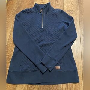 L.L. Bean Navy Quilted Pullover